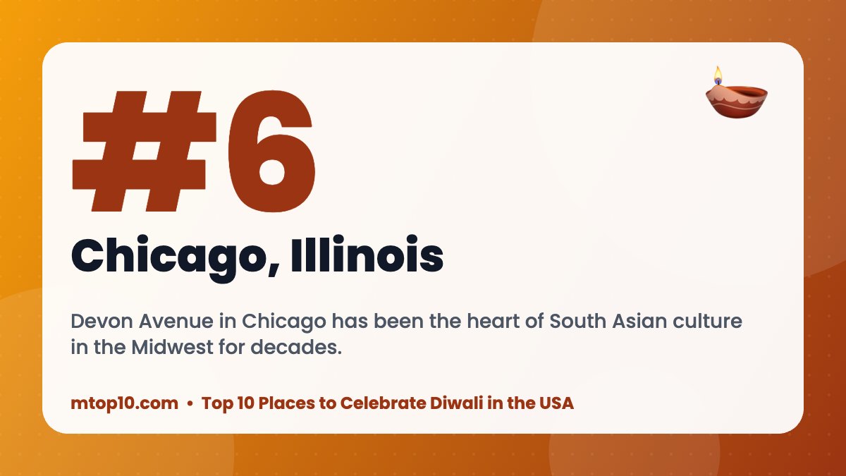 #6 Chicago, Illinois – Top 10 Places to Celebrate Diwali in the USA
