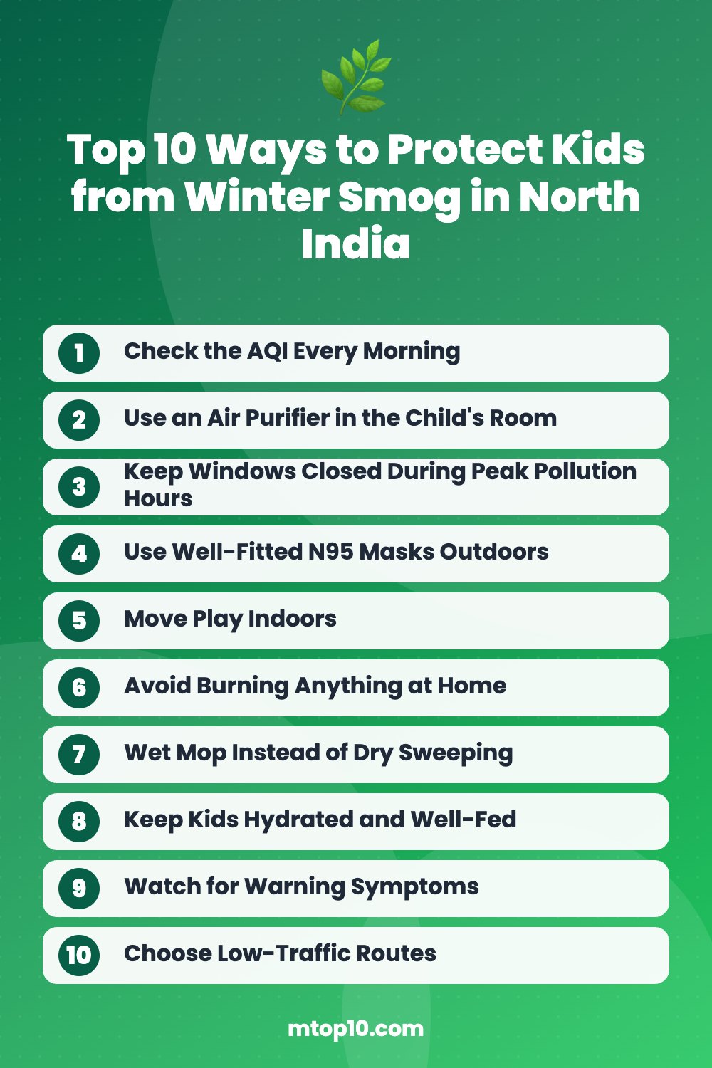 Top 10 Ways to Protect Kids from Winter Smog in North India – quick list infographic